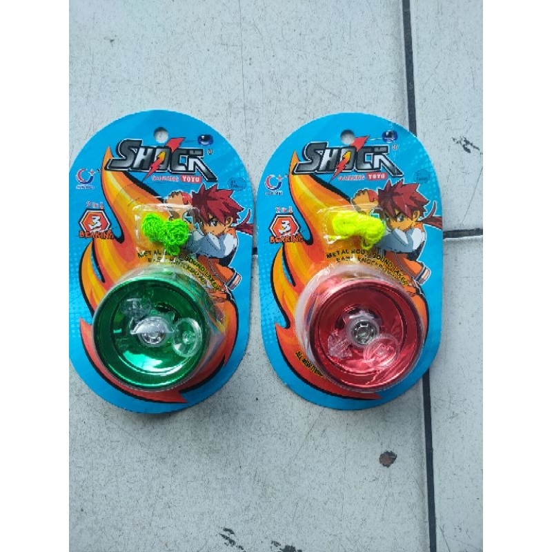 Mainan yoyo besi warna cerah yoyo shock 3bering