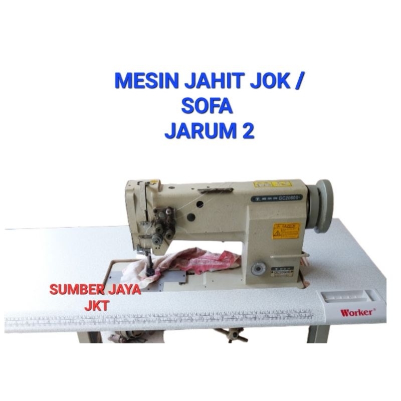 mesin jahit TYPICAL walking foot jarum 2  jok/ sofa second dgn kaki meja servo baru + kayu