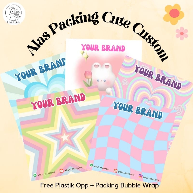 (HARGA SATUAN) KERTAS ALAS PACKING PACKAGING CUSTOM