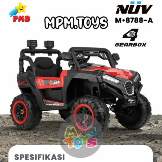 Mainan Mobil Aki Anak JEEP 4WD 12V Jeep NUV PMB M8788 M 8788-A Mobil Remote Anak Jeep 4 Dinamo Anak