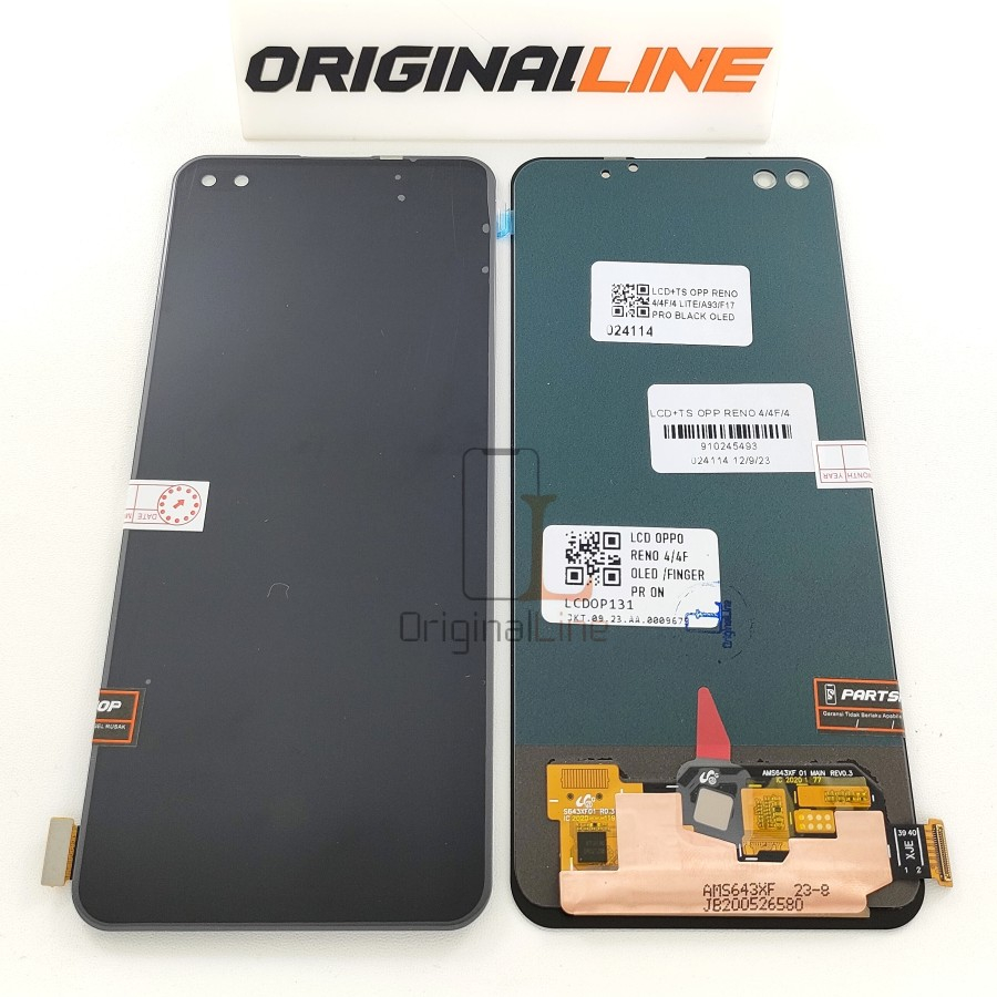 LCD + TS OPPO RENO 4 / 4F ORIGINAL OLED FULL GLASS / FINGERPRINT BERFUNGSI