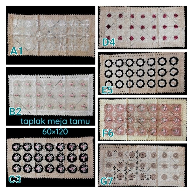 Taplak Meja Tamu Berkualitas Kain Renda Terbaik Ukuran :60x120cm