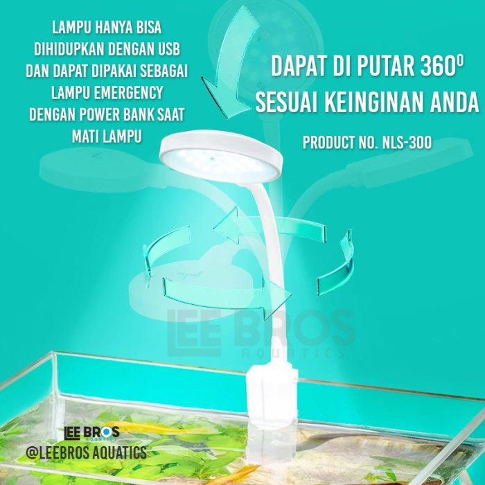 Pureblies_ Lampu Aquarium Mini / Led Aquarium / Lampu Aquarium Jepit