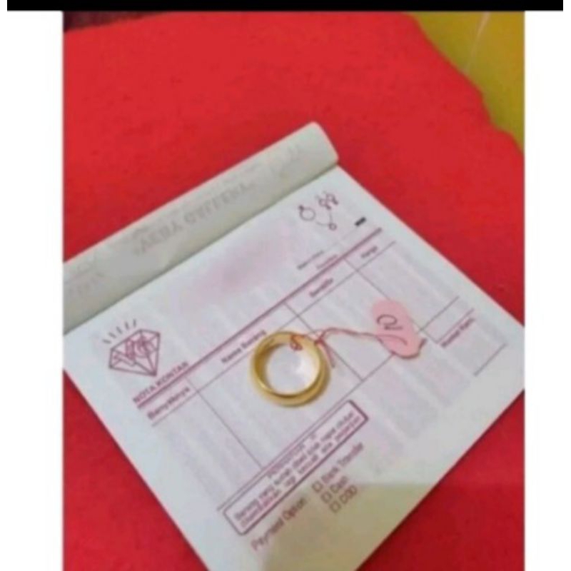 Cincin koin Malaysia polos di lapisi emas 24k