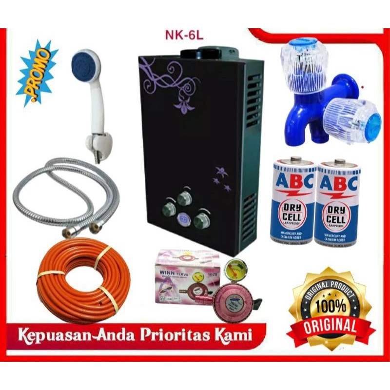 water heater pemanas air kamar mandi merk NIKO LED komplit 1 set