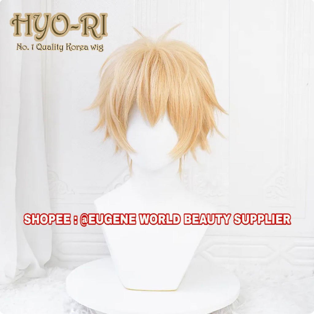 READY STOK STYED - FULL WIG DENJI WIG COSPLAY ANIME CHAINSAW MAN WIG COWO COWOK PRIA PENDEK LURUS BL