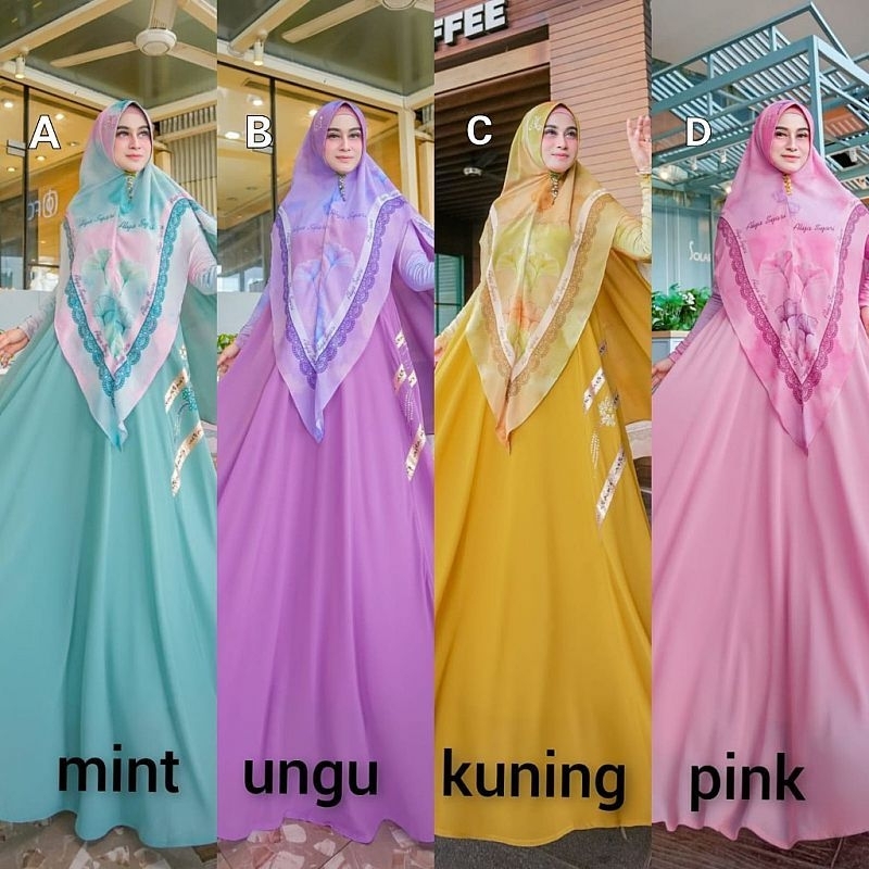 Khaira Series by Alya Syari || Set Gamis Syari by Alya