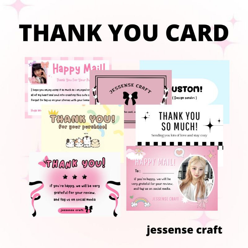 

(10pcs) THANK YOU CARD CUSTOM 1 SISI