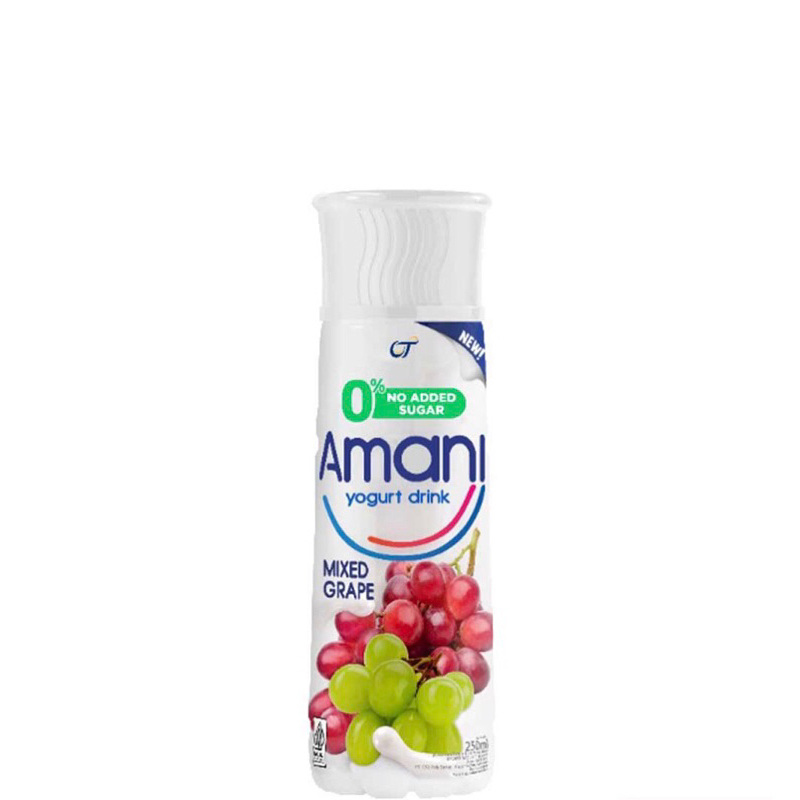 

amani yogurt drink 250ml mixed grape orange original goodness