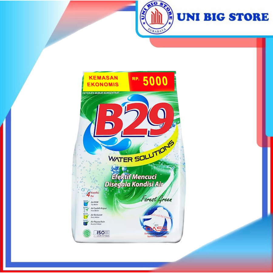 B29 Deterjen B-29 Sabun Bubuk Water Solution Green 200 gr Detergen