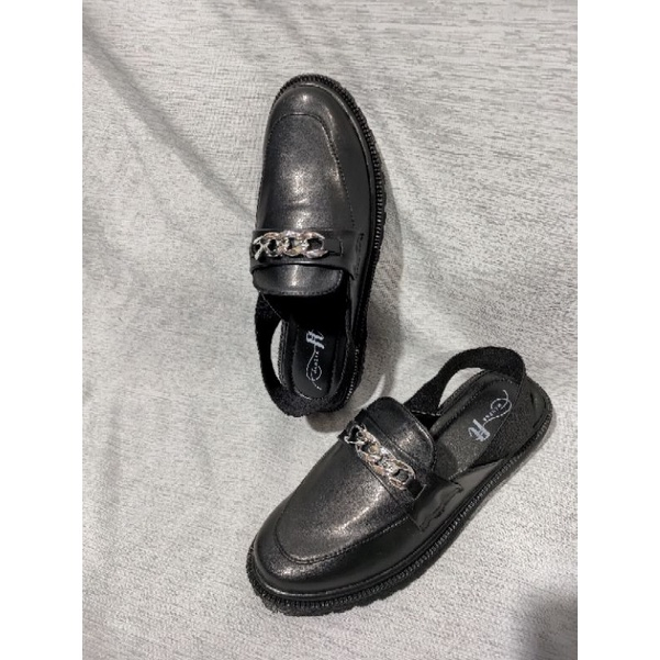 sandal sepatu karet sepatu amanda wanita motif rantai karet tali belakang