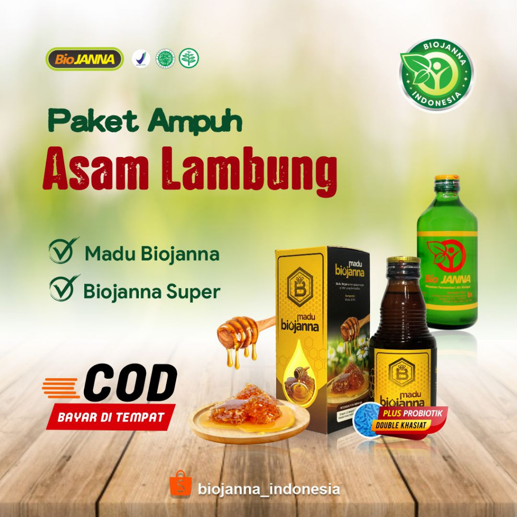 Herbal Asam Lambung | BioJANNA + Madu Prebiotik | IMUNITAS | NUTRISI | BIOJANNA | MADU | PROBIOTIK
