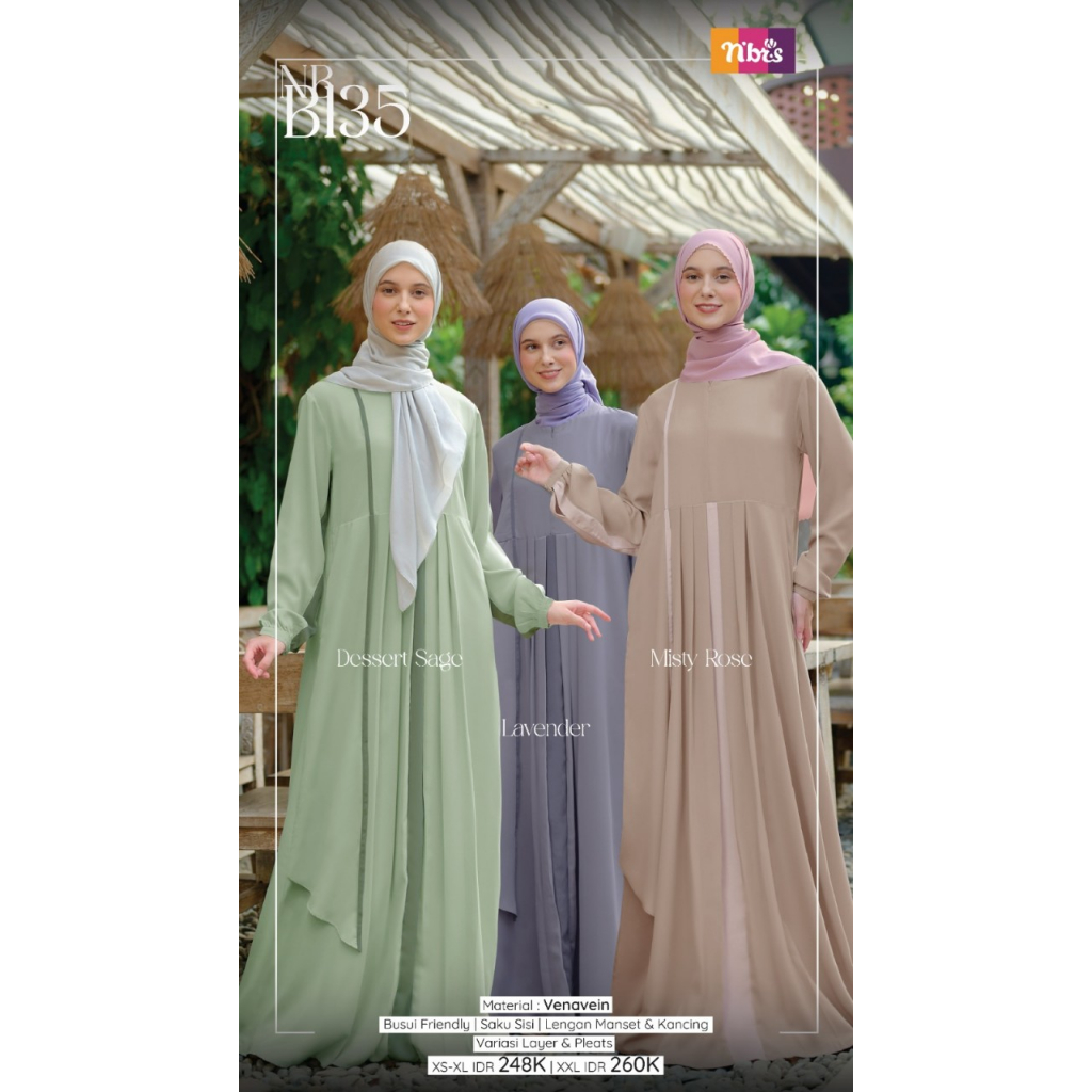 Nibras NB B135 Gamis Nibras Busana Muslim Wanita Busui Friendly