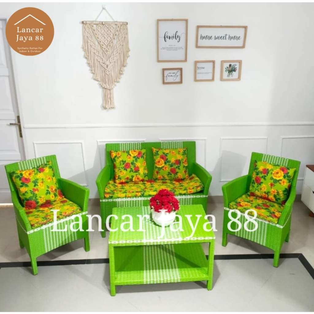 Set Kursi Tamu Hawai Tamu Rotan Sintetis