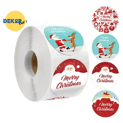 

STICKER TOPLES NATAL STIKER MERRY CHRISTMAS label ukuran 3.8cm