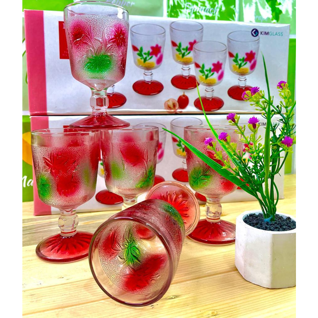 Gelas set (casanova) 5 pcs warna pelangi/ GELAS SET JUSS /GELAS MINUM / GELAS SIRUP /PERALATAN DAPUR