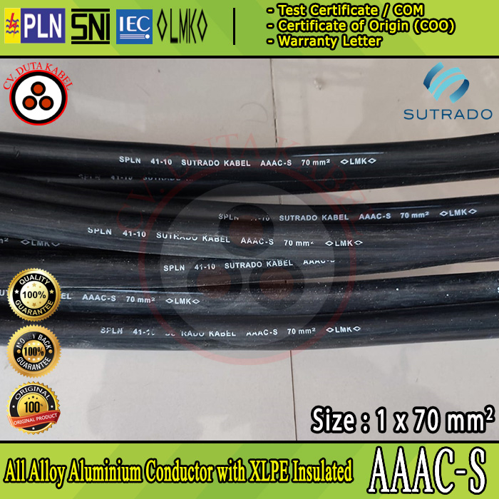 Kabel AAAC-S 1x70 mm2 SUTRADO /A3CS/1 x 70 mm2/1x70mm2/70 mm2/70mm2/70 mm