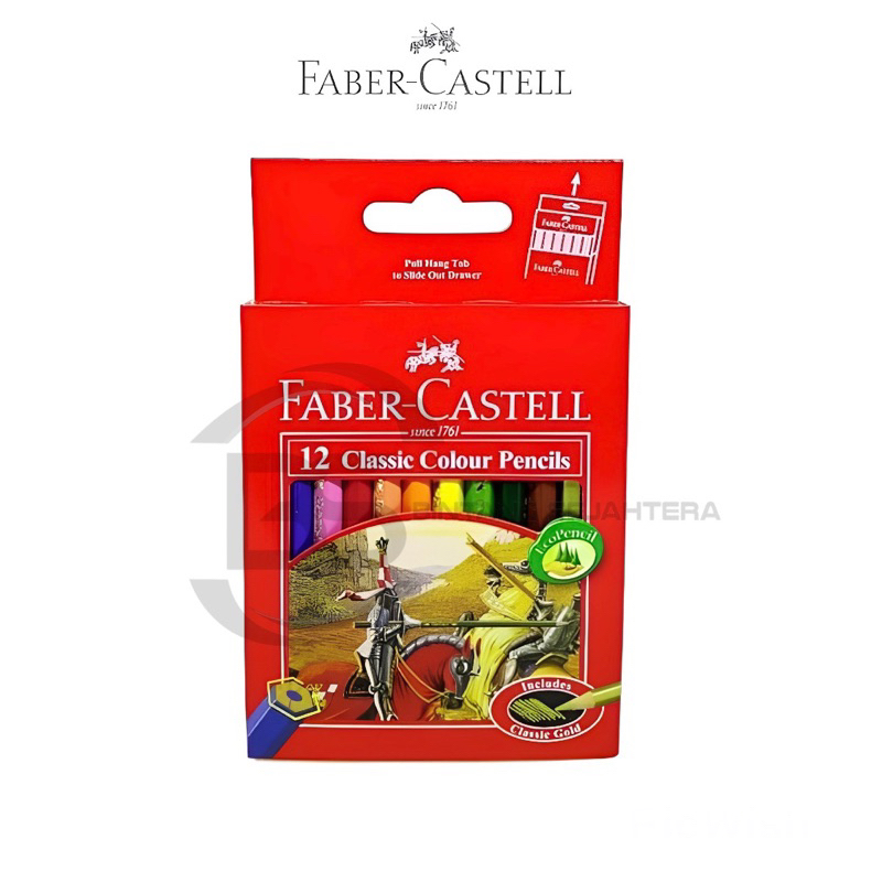 

Faber-Castell Classic Colour Pencil 12 L Pensil Warna set 12 Pendek