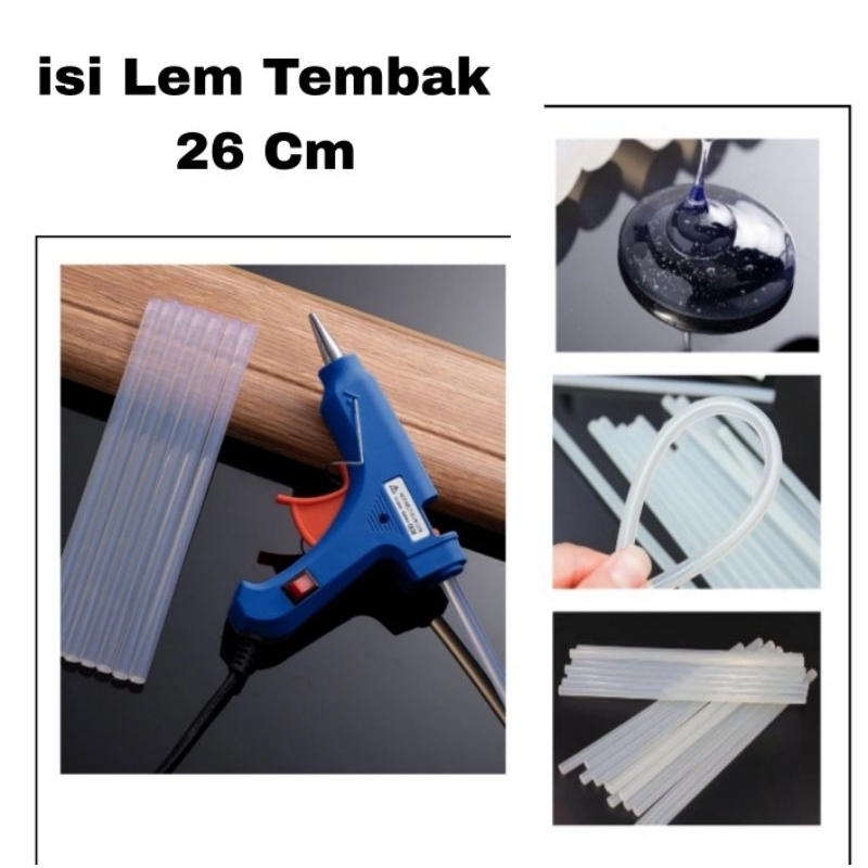 

Isi Ulang Lem Tembak/Lem Bakar Bening/Glue Gun Stick/lem lilin/ 26 cm