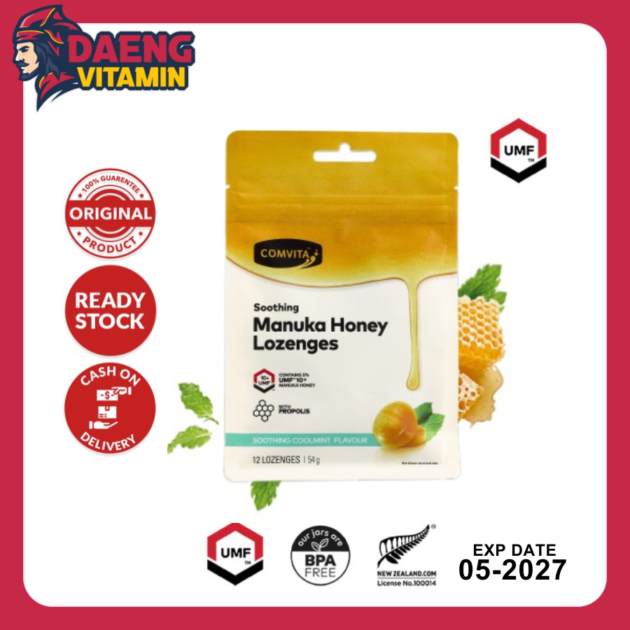 

Comvita Soothing Manuka Honey Lozenges Coolmint Flavour 12 Permen Madu