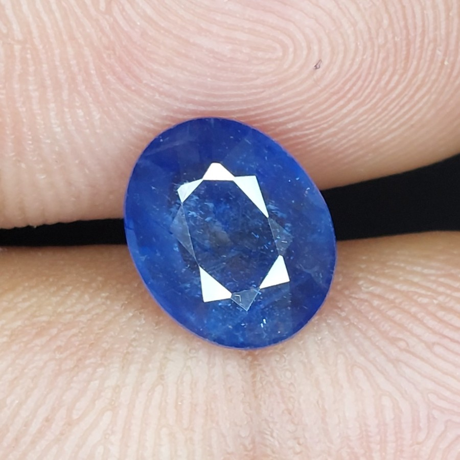 Natural Blue Sapphire Corundum Batu Safir Biru Asli Cutting Memo Lab