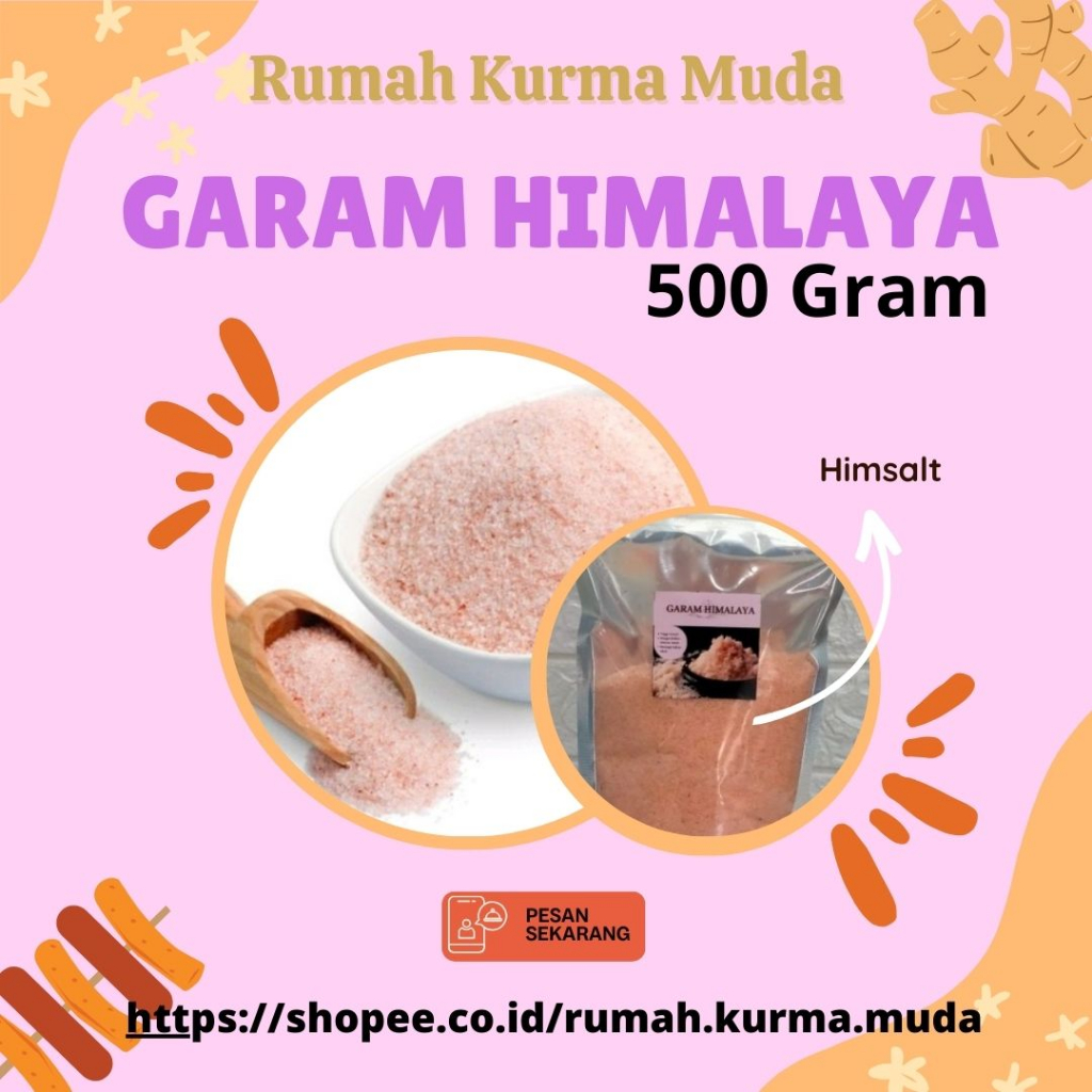 

Rumah Kurma Muda - Garam Himalaya 1/2 KG Organic Lebih Kaya Nutrisi Pink Rock Himalayan Salt Natural Rempah Alami 500 Gram