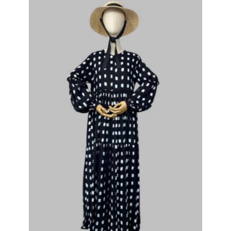 TIRA dress Hitam Kotak