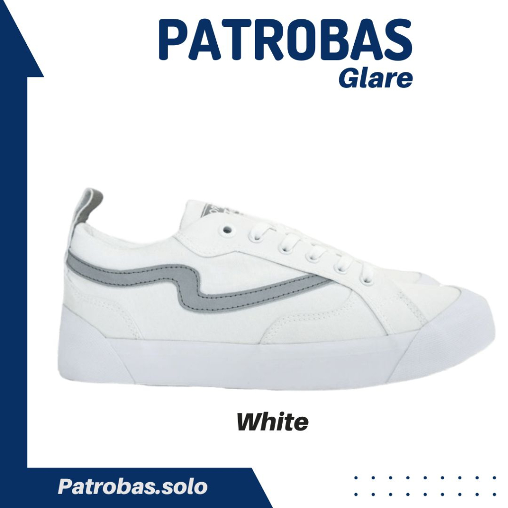 PATROBAS Glare White Original Sepatu Sneakers Petrobas Casual Reflective Pria Wanita Putih