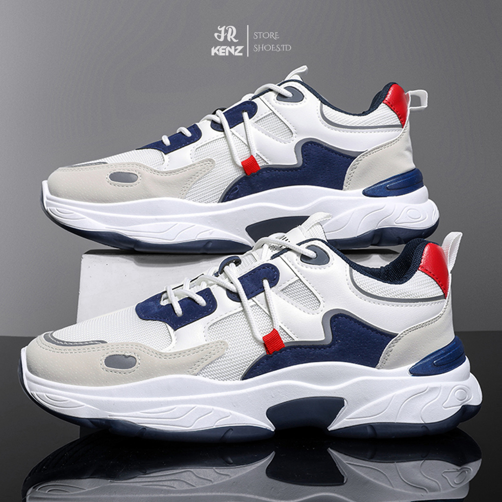 Sepatu Pria Import Original 100% Casual Shoes Keren Sneakers Cowok Putih Kombinasi bahan Kanvas prem