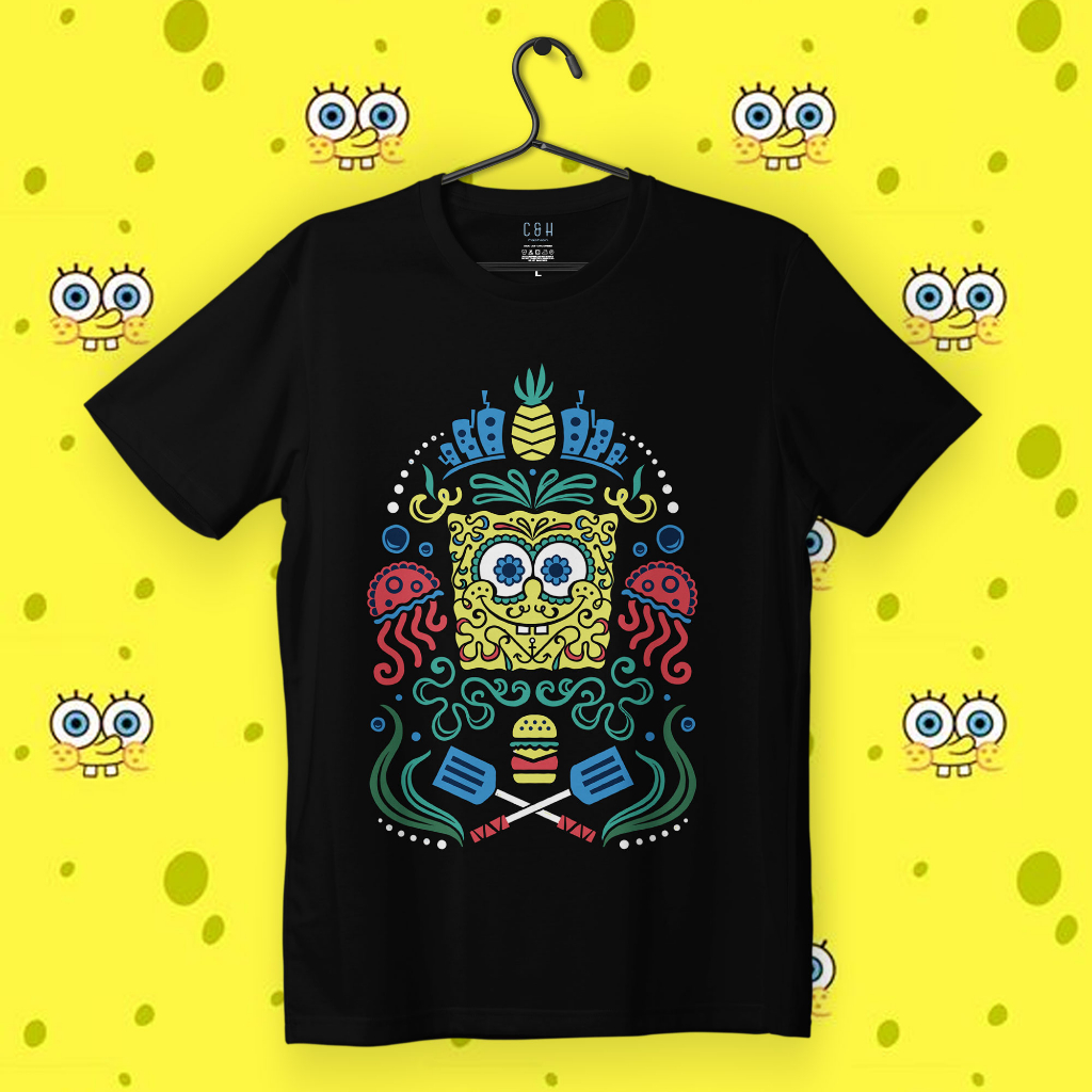 KAOS KARTUN SPONGEBOB | KAOS DISTRO PRIA WANITA ORI BY C&H | CHSPB 06