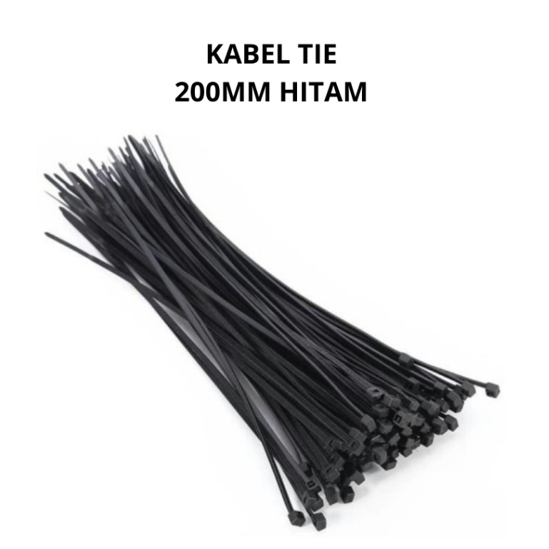 

KABEL TIE 200MM HITAM 1BUNGKUS ISI 100PCS