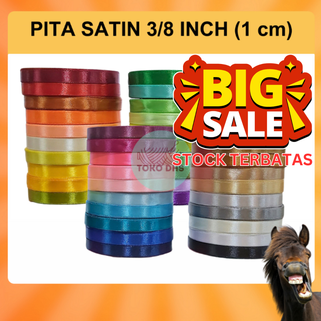 

Pita Satin 3/8 inch (Lebar 1 CM) / Pita Satin 3/8