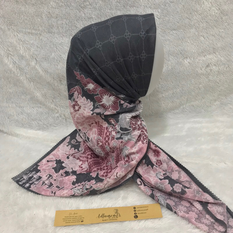 Hijab Segi empat Syar'i/Voal Motif/Voal Premium