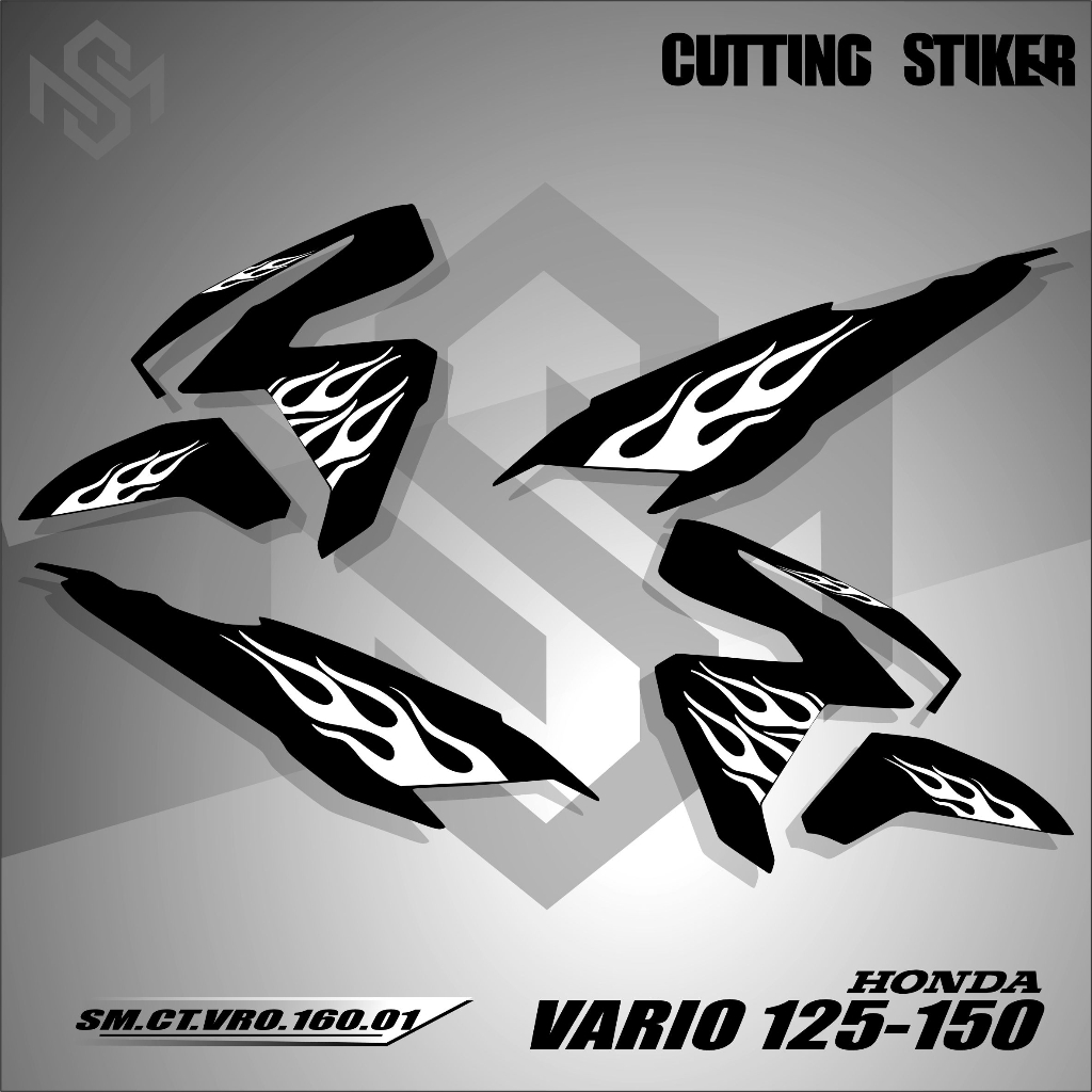 SM Sticker Cutting Vario 125-150 LED Striping Api Honda Vario Led 125-150 Stiker Cutting Tinggal Tem