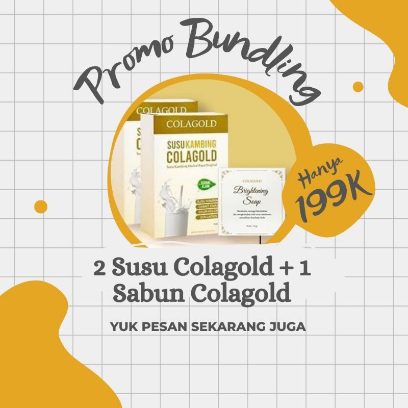 

Susu Tulang Lansia Susu Colagold Paket Bundling 2 Susu Colagold + 1 Sabun Colagold