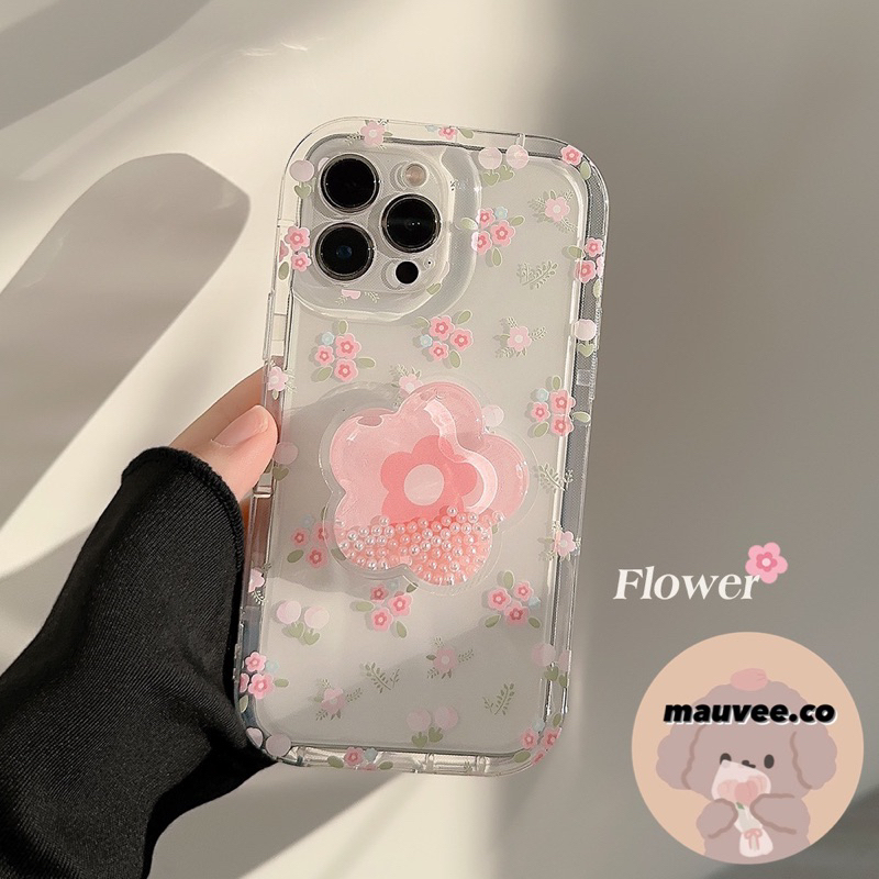 IPHONE CASE ANTI KNOCK PINK FLOWER FREE POPSOCKET X XS MAX XR 11 PRO MAX 12 PRO MAX