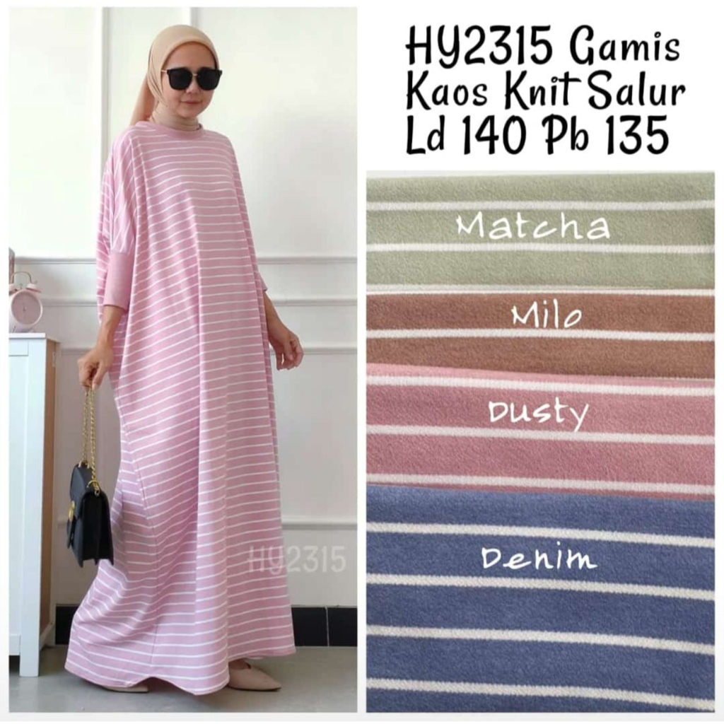 READY GAMIS WANITA KAOS SALUR KNIT