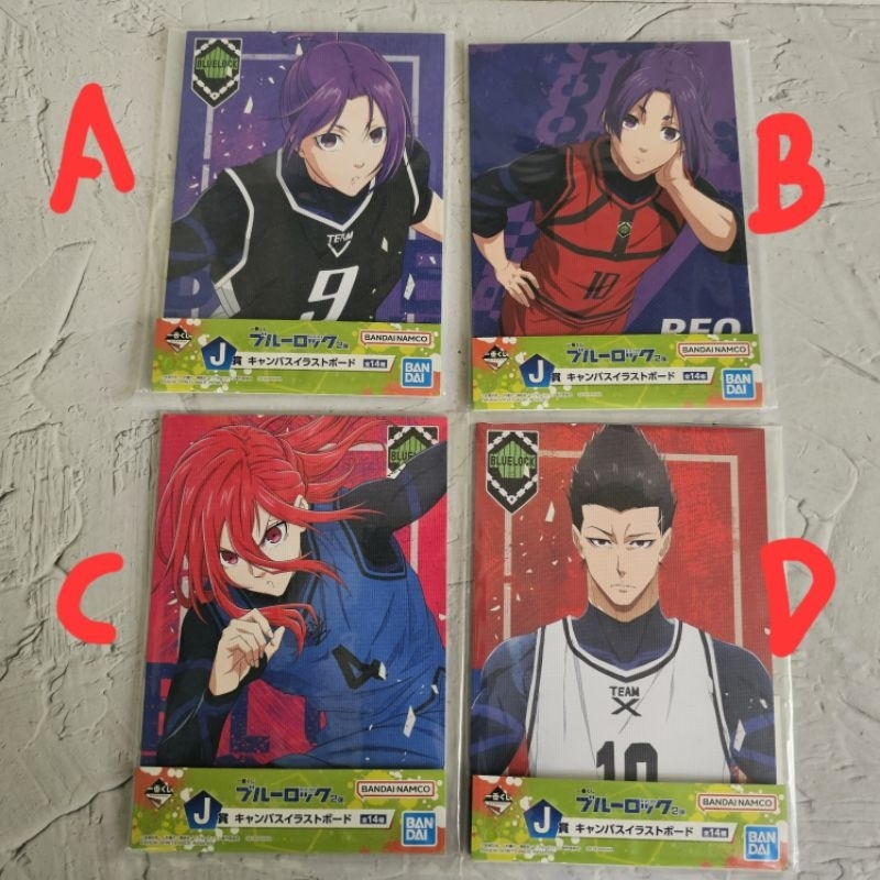 ichiban kuji bandai blue lock A5 canvas art stand barou rei chigiri