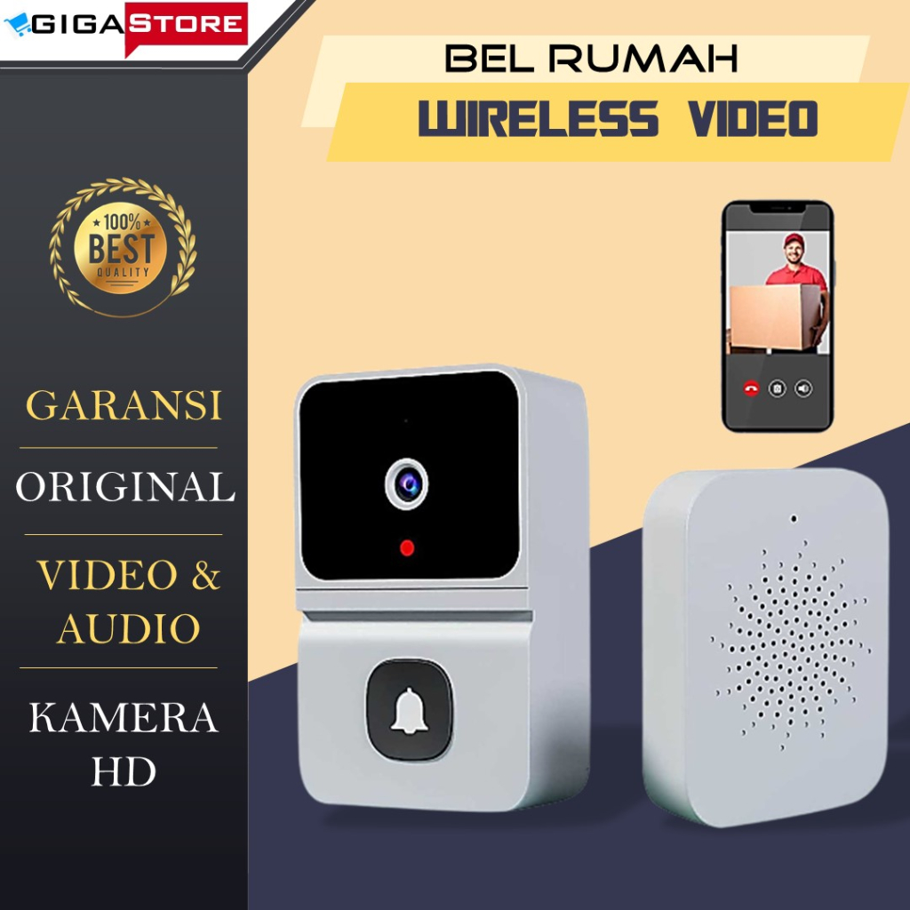 Bel Pintu Rumah Video Kamera Wireless Wifi Dorrbell Tanpa Kabel CCTV Peralatan dan Perlengkapan Ruma