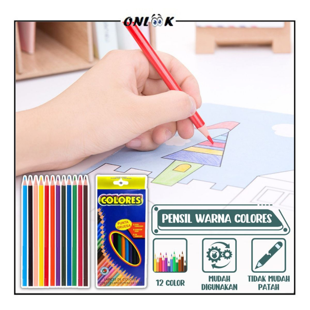 

Pensil Warna Colores 12IN1 / Colored Pencil Painting Stationery Drawing / Peralatan Mewarnai Dan Menggambar / Box Pena Bewarna Isi 12Pcs / Perlengkapan Seni Lukis Alat Tulis Sekolah Hadiah Edukasi Anak