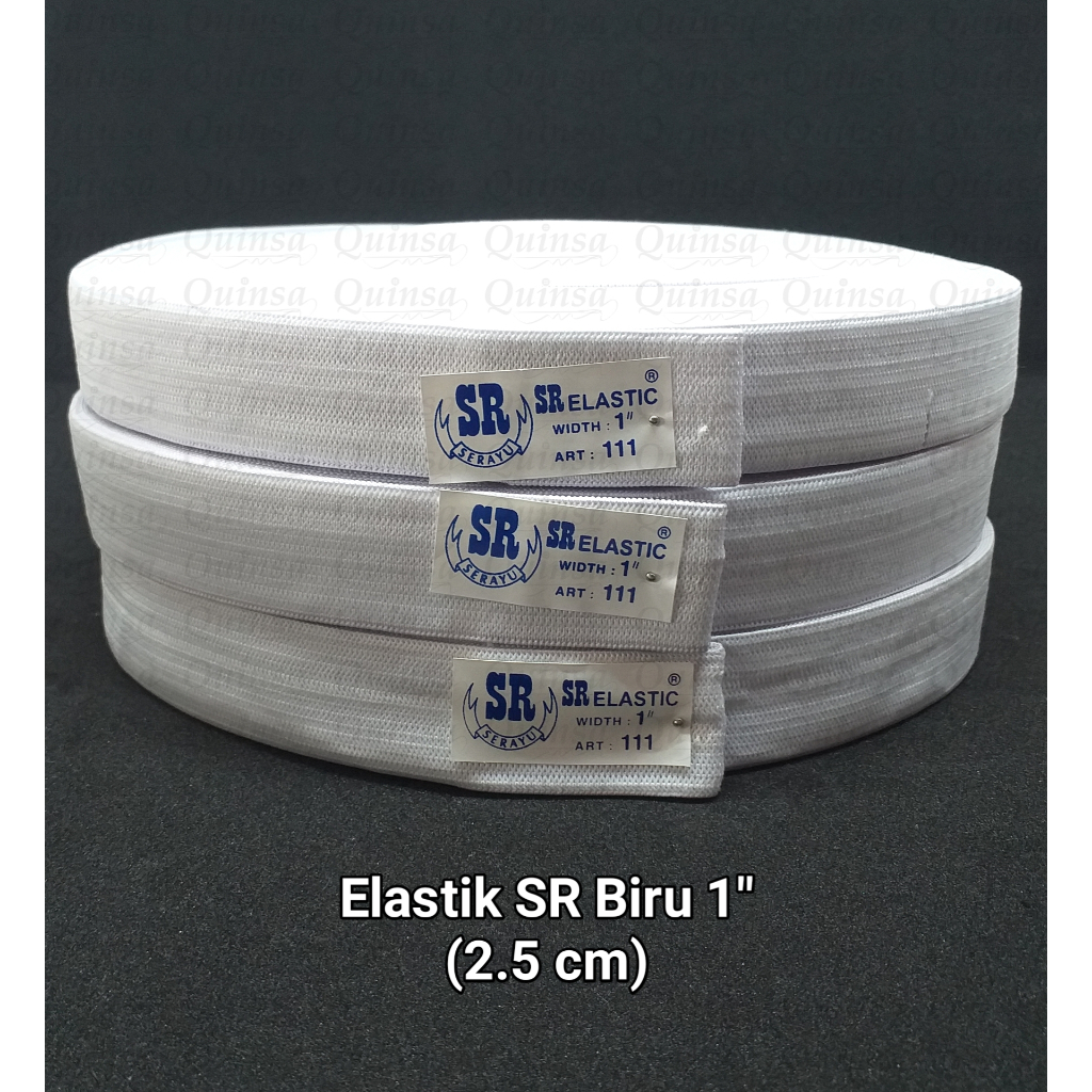 Per Rol Karet Elastik SR Biru 1inch 2.5cm / Karet Kolor Elastis