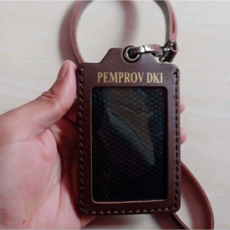 

HOLDER KALUNG ID CARD LOGO MABES POLDA PEMPROV DKI COKLAT BEST QUALITY PREMIUM
