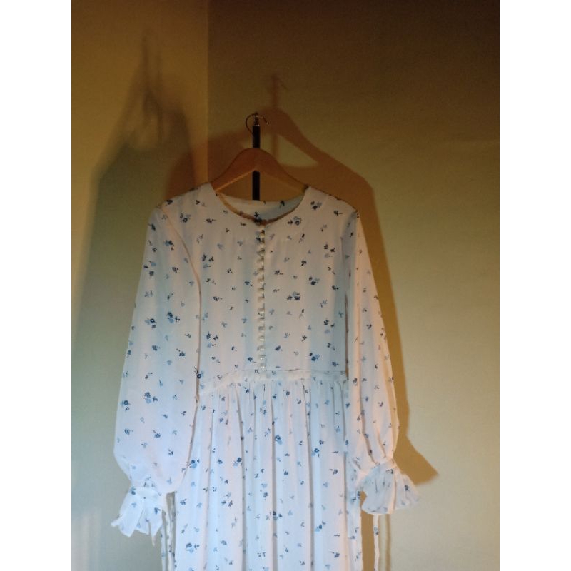 classic dress/gamis putih/ abaya/white dress