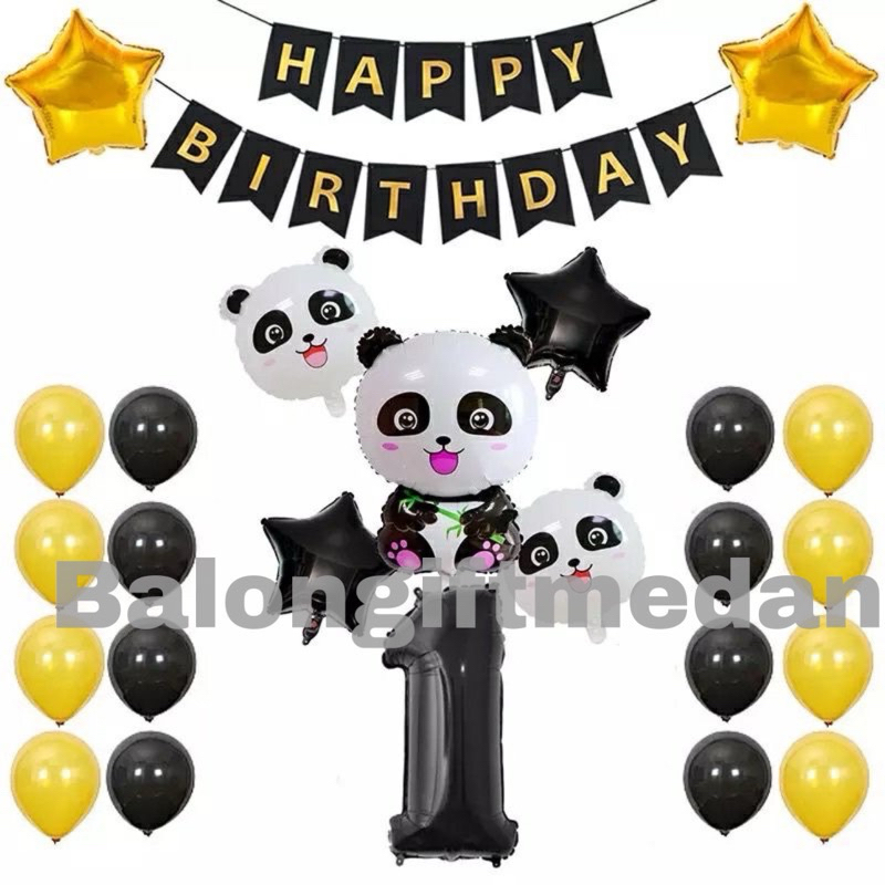 PAKET DEKOR ULANG TAHUN ANAK PANDA ANIMAL BINATANG