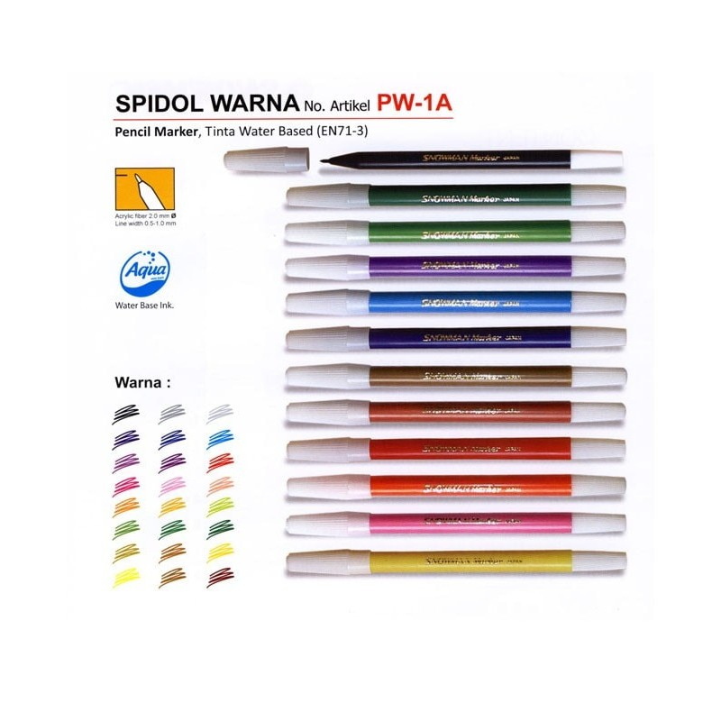 

Spidol Snowman Marker Tipe Kecil PW1A