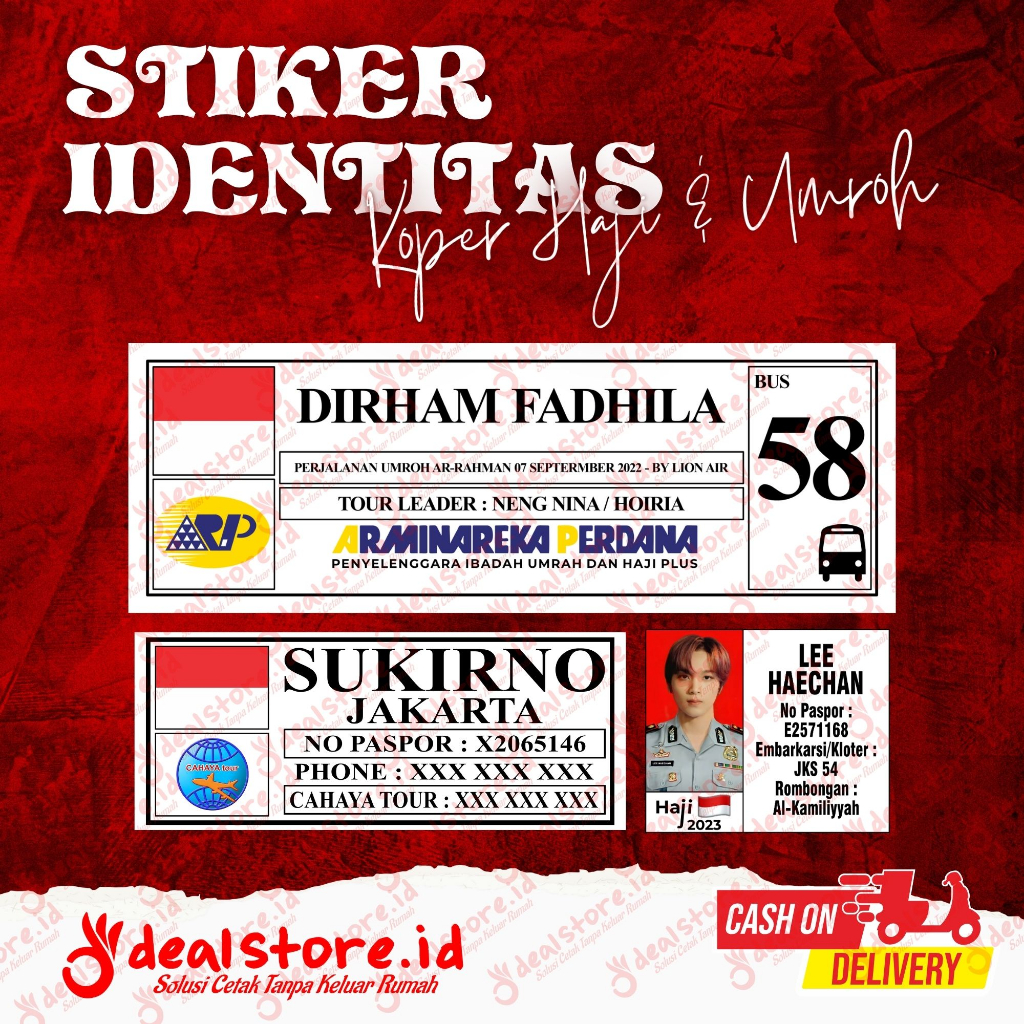 STIKER IDENTITAS KOPER UMROH/HAJI