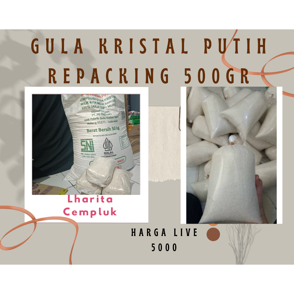 

Gula Repacking 500gr | Gula Timbangan 500gr | Gula Curah Kristal Putih