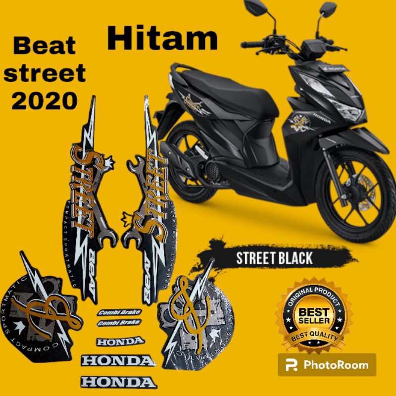 striping honda beat street 2020 hitam, lis body motor honda beat street 2020 hitam