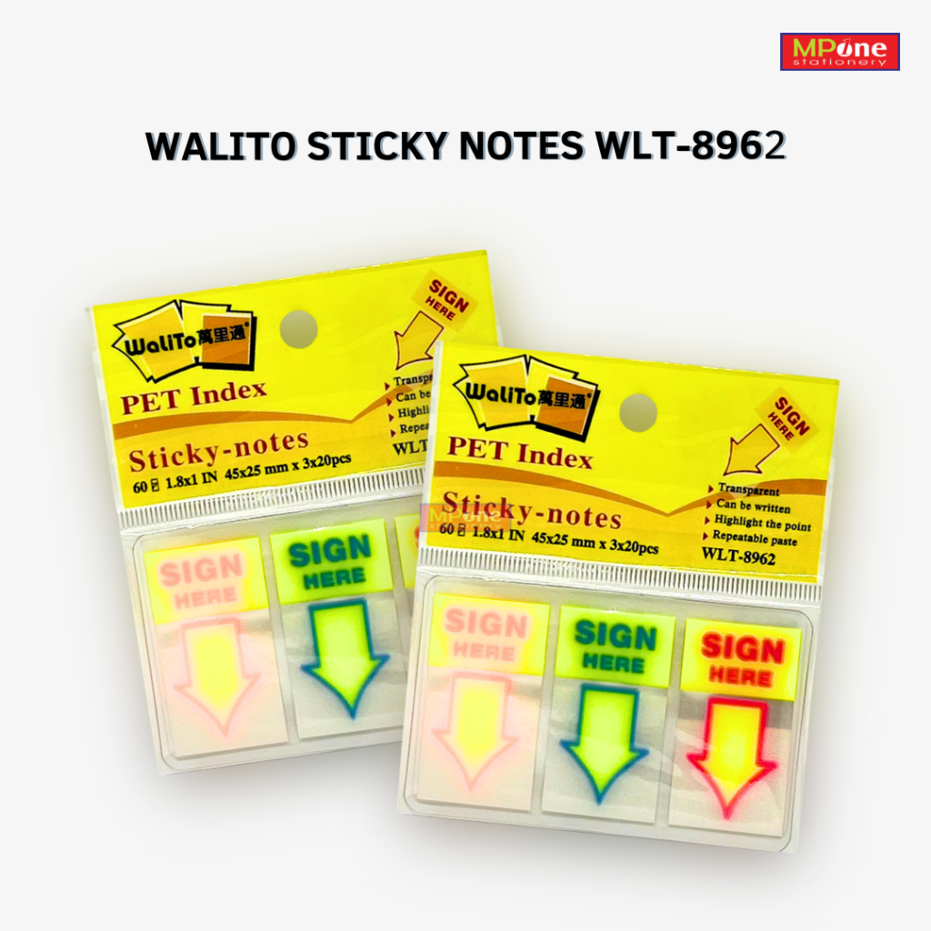 

Sticky Note Walito Sign Here 45x25mm Stick Note Penanda Buku Walito