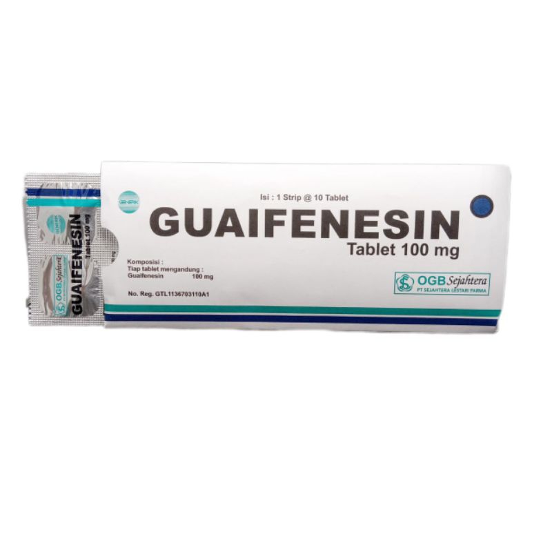 Guaifenesin / Glyceryl Guaiacolate (GG) 100 mg 10 Tablet 1 Strip/Meredakan batuk dan melancarkan pen